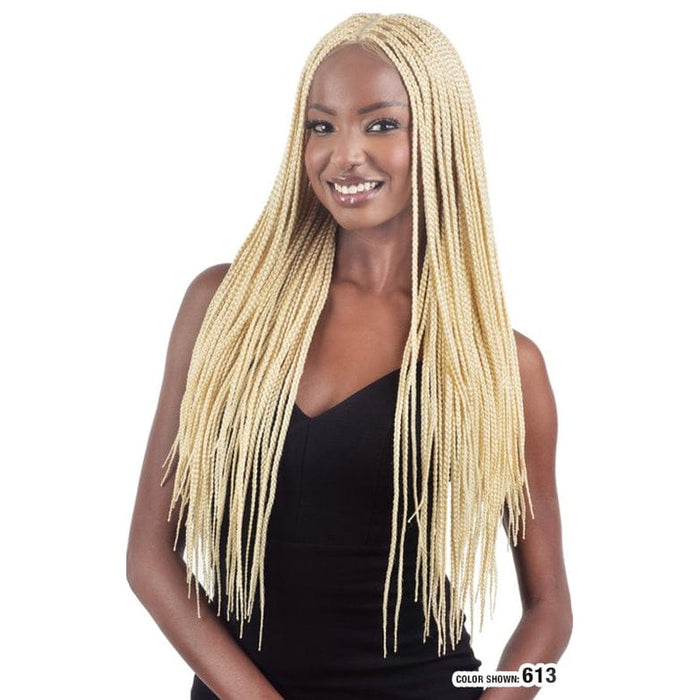 NAT BOX BRAID 28" - Freetress Equal Braided Synthetic HD Lace Front Wig