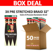[BOX DEAL] Outre X-Pression Kanekalon Braid - 3X PRE STRETCHED BRAID 32" 50 PACKS/BOX