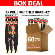 [BOX DEAL] Outre X-Pression Kanekalon Braid - 3X PRE STRETCHED BRAID 42" 60 PACKS/BOX