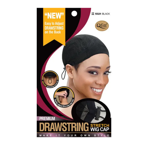 QFITT - Drawstring Stretch Wig Cap 5321 Black