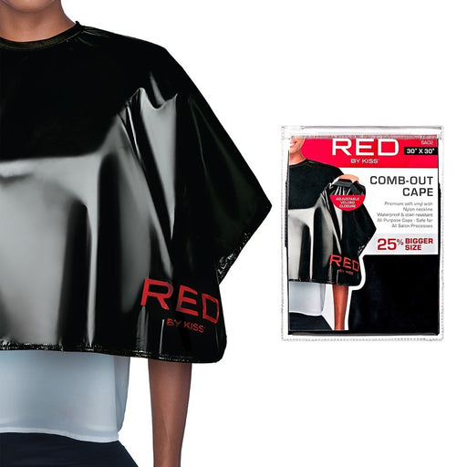 RED BY KISS - Comb-Out Soft Vinyl Cape Black SA02