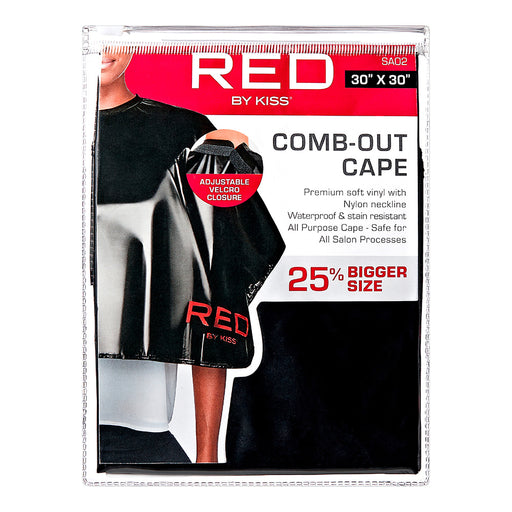 RED BY KISS - Comb-Out Soft Vinyl Cape Black SA02