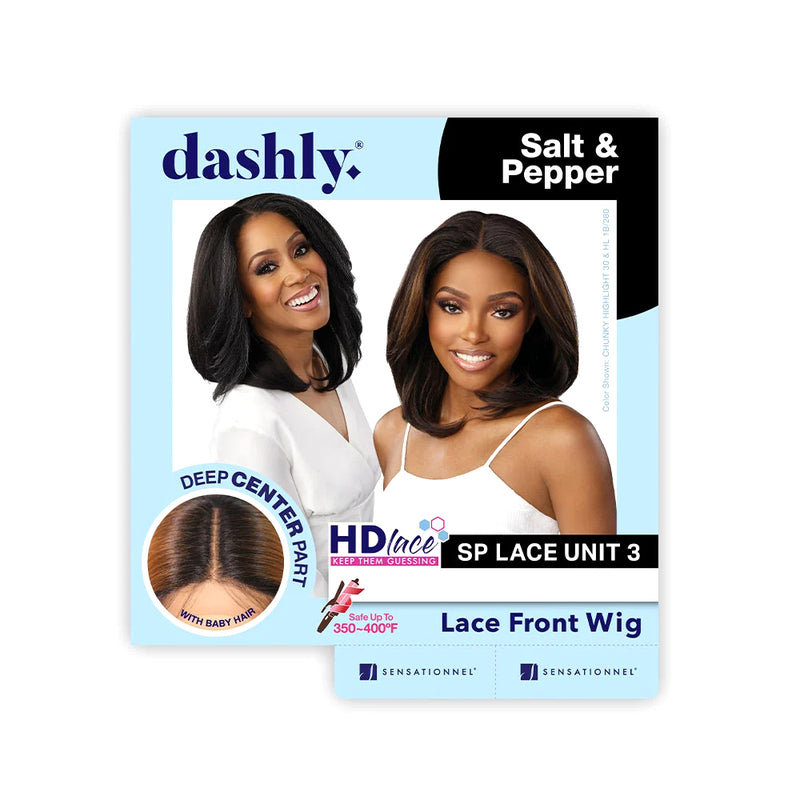 Sensationnel Dashly Salt & Pepper Synthetic Lace Front Wig - SP LACE UNIT 3