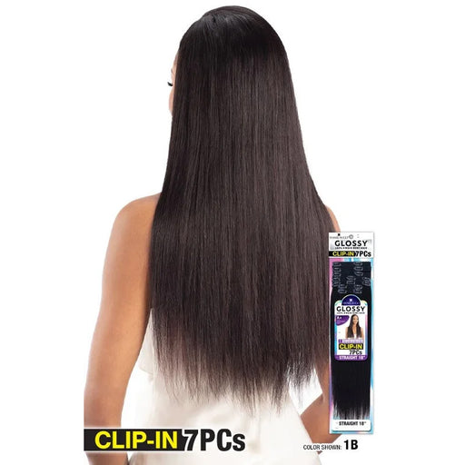 Shake-N-Go Glossy 100% Virgin Remy Hair Clip-In 7pc - STRAIGHT 18"