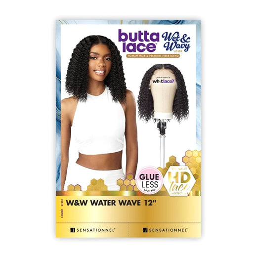Sensationnel Butta Lace Human Hair Blend HD Lace Front Wig - WET & WAVY WATER WAVE 12″