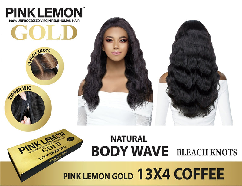Pink Lemon Gold Unprocessed Virgin Remi Hair 13x4 Full Lace Front Wig - COFFEE