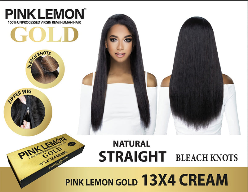 Pink Lemon Gold Unprocessed Virgin Remi Hair 13x4 Full Lace Front Wig - CREAM
