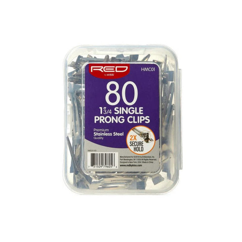 RED BY KISS | 1 3/4" Single Prong Clips 80pcs HMC01
