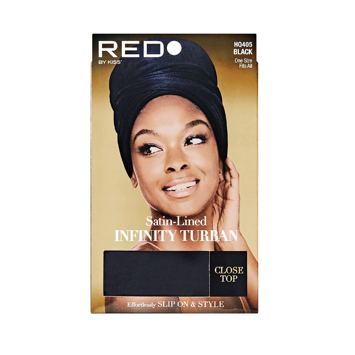 RED BY KISS - Satin-Lined Infinity Turban HQ405 Black
