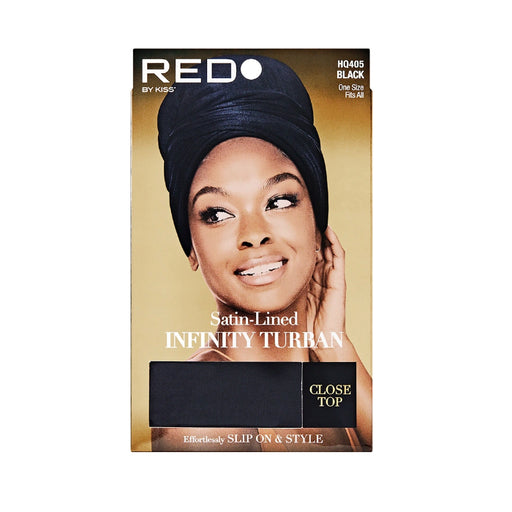 RED BY KISS - Satin-Lined Infinity Turban HQ405 Black