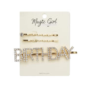 BIRTHDAY 1 | Rhinestone Hair Pin 3PCS | Hair to Beauty.