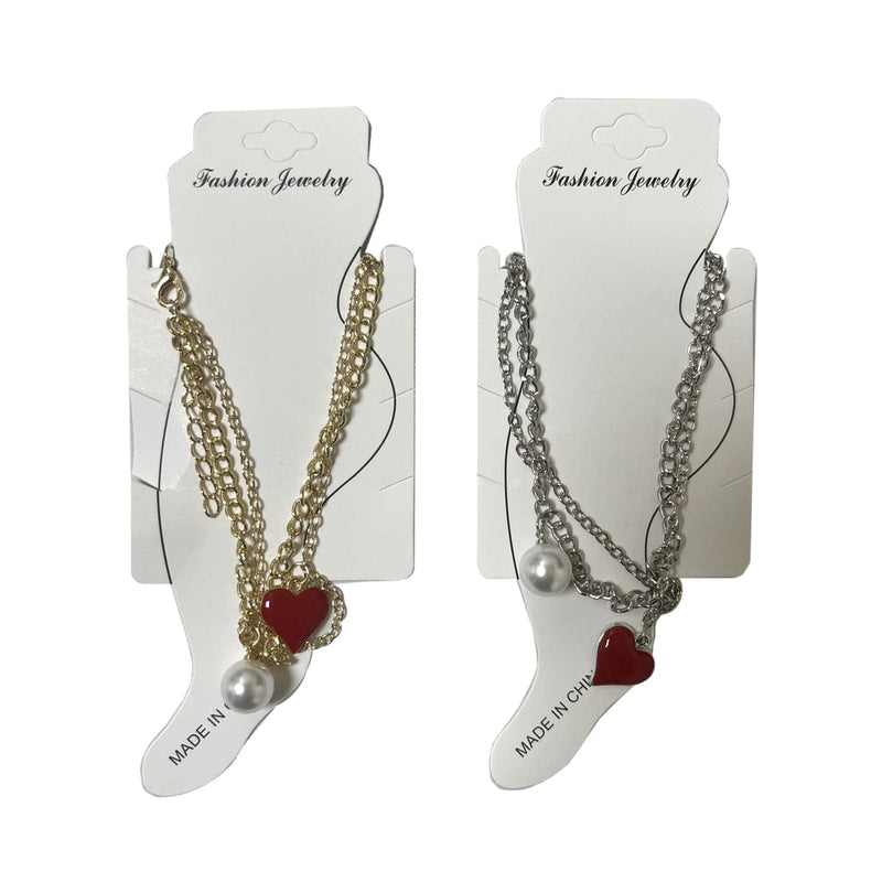 BE U | Red Heart & Pearl Anklet - Hair to Beauty.