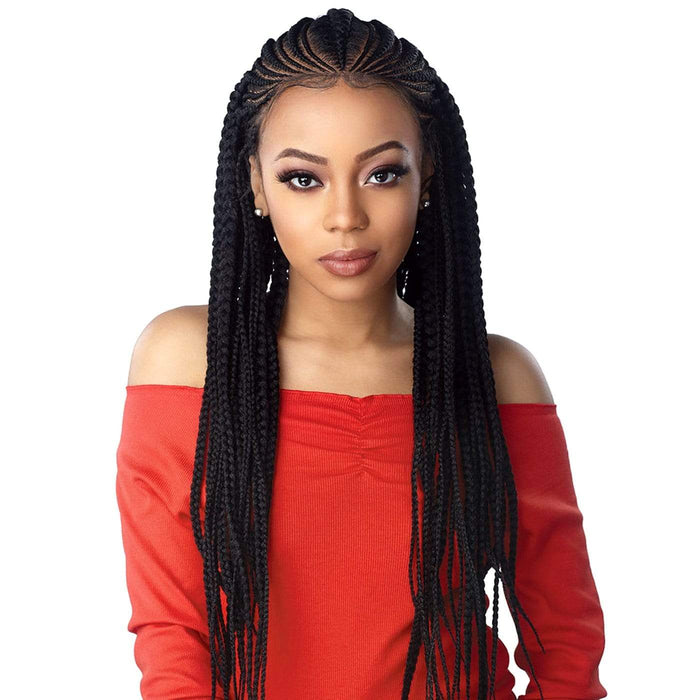 FEED IN FULANI CORNROW | Cloud 9 Hand Braided Synthetic 13x7 Swiss Lace Front Wig | Hair to Beauty.