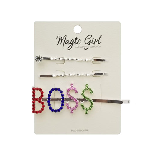 BO$$ 2 | Colorful Rhinestone Hair Pin 3PCS | Hair to Beauty.