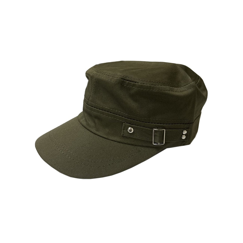 BE U | Military Buckle Design Flat Top Adjustable Cap - Hair to Beauty.