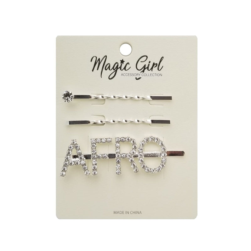 AFRO 1  | Rhinestone Hair Pin 3PCS | Hair to Beauty.
