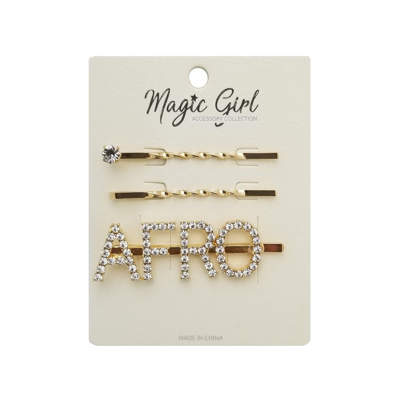 AFRO 1  | Rhinestone Hair Pin 3PCS | Hair to Beauty.