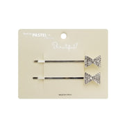HA0040 | Bow Rhinestone Hair Pin 2PCS | Hair to Beauty.