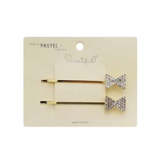 HA0040 | Bow Rhinestone Hair Pin 2PCS | Hair to Beauty.