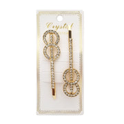 HA0042 | Circles Rhinestone Hair Pin 2PCS | Hair to Beauty.