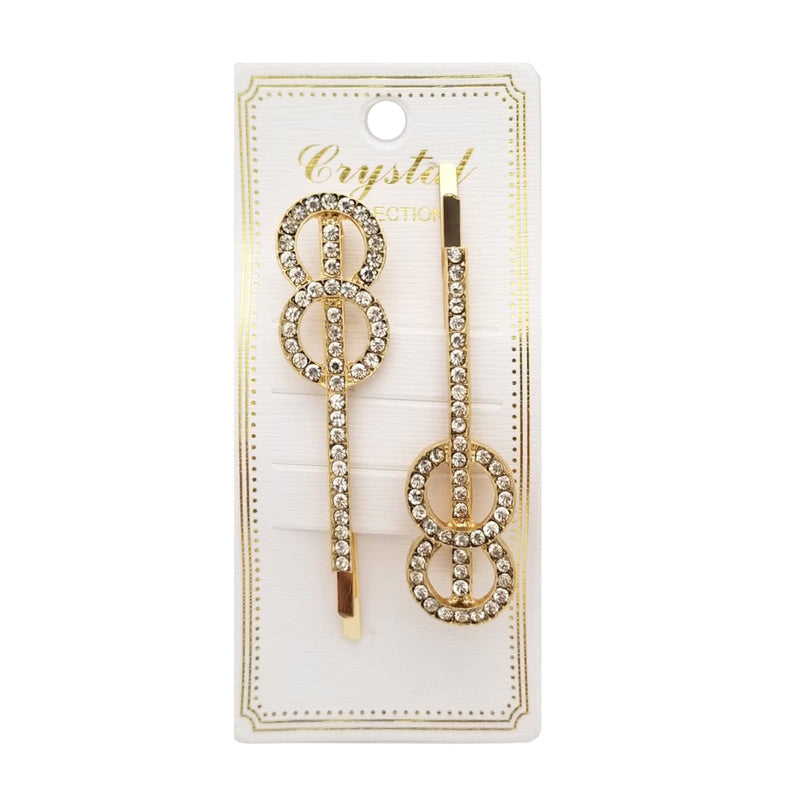 HA0042 | Circles Rhinestone Hair Pin 2PCS | Hair to Beauty.