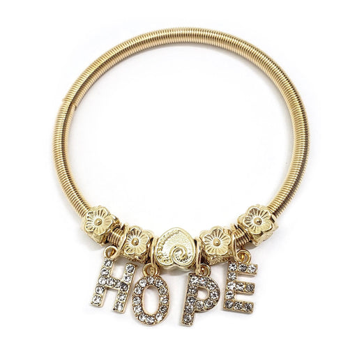 A006 | Gold HOPE Rhinestone Anklet | Hair to Beauty.