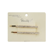 HA0041 | Double Row Rhinestone Hair Pin 2PCS | Hair to Beauty.