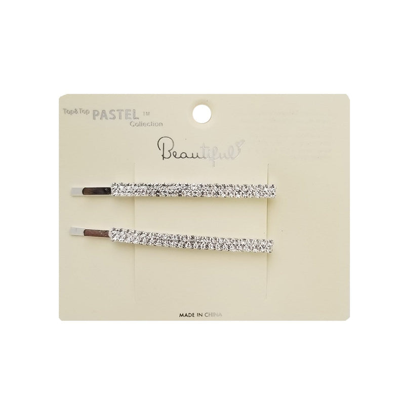 HA0041 | Double Row Rhinestone Hair Pin 2PCS | Hair to Beauty.