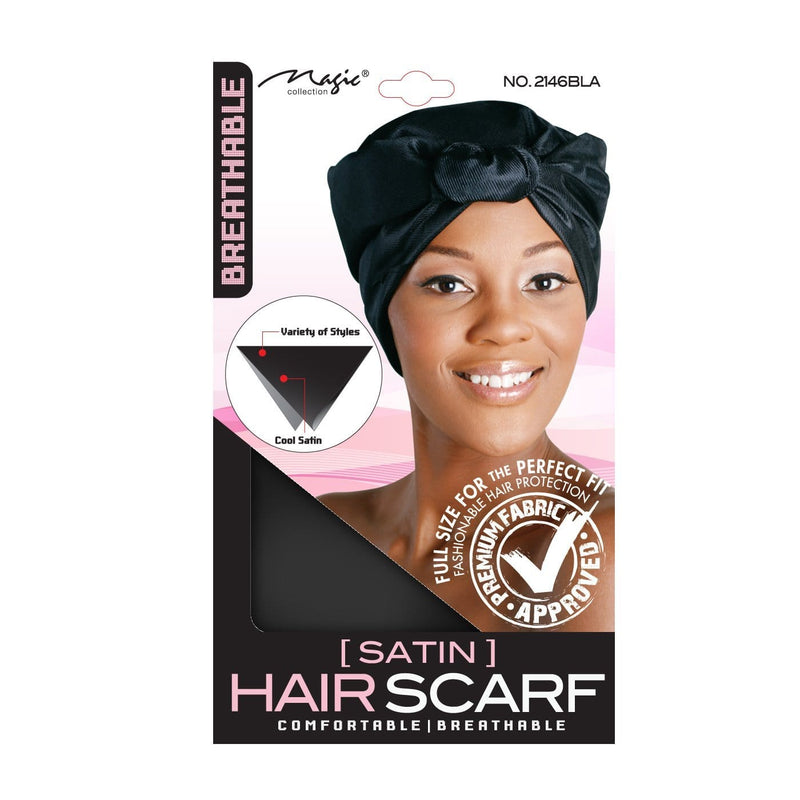 MAGIC | Large Satin Scarf Black | Hair to Beauty.