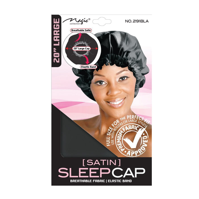 MAGIC | Satin Sleep Cap Black Large | Hair to Beauty.