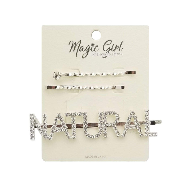 NATURAL 1 | Rhinestone Hair Pin 3PCS | Hair to Beauty.