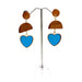 E1066-1071 | Wood Semicircle Heart Dangle Stud Earrings | Hair to Beauty.