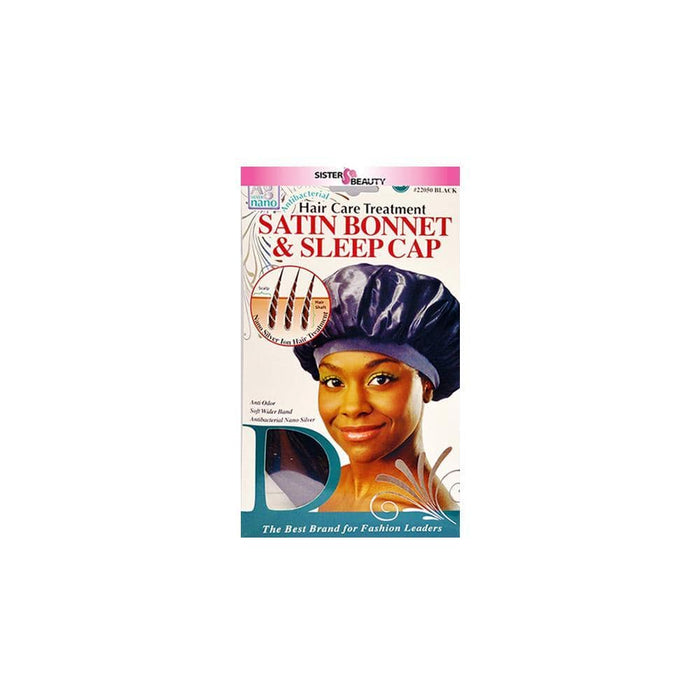 DONNA | Nano Hair Care Treatment Satin Bonnet & Sleep Cap - 22050BLA | Hair to Beauty.