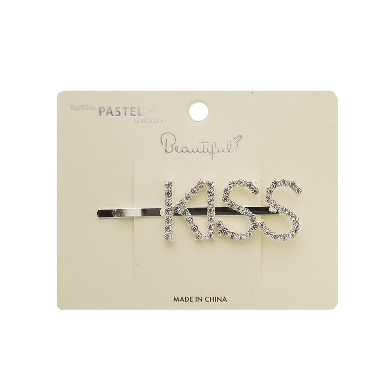 Kiss Logo Rhinestone Pin KISS - Rhinestone Hair Pin — Hair to Beauty