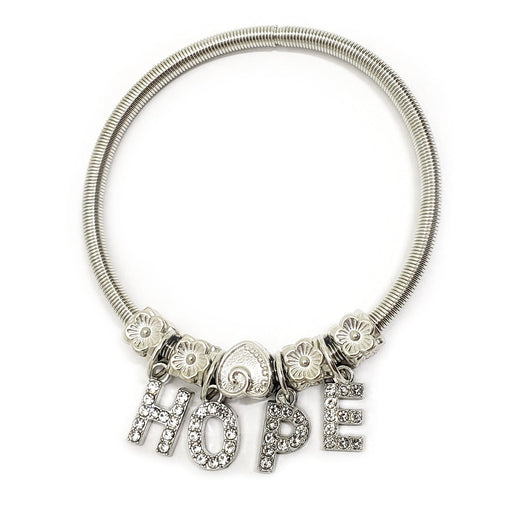 A007 | Silver HOPE Rhinestone Anklet | Hair to Beauty.