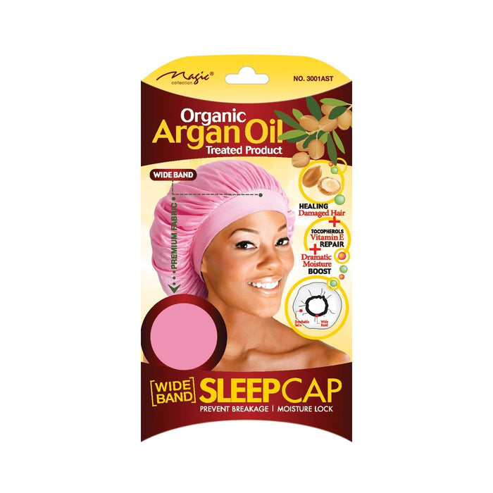 MAGIC | Organic Argan Oil Wide Band Sleep Cap Black - 3001AST | Hair to Beauty.
