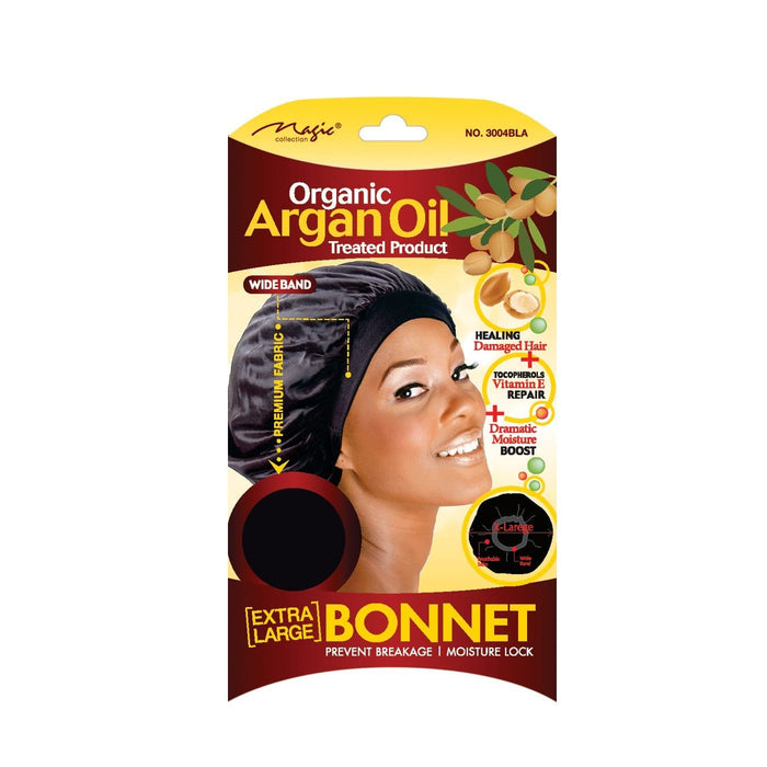 MAGIC | Organic Argan Oil Bonnet X-Large Black 3004BLA | Hair to Beauty.