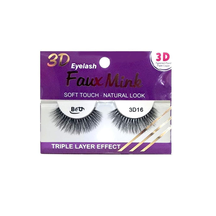 BE U | 3D Faux Mink Eyelashes 3D16 | Hair to Beauty.