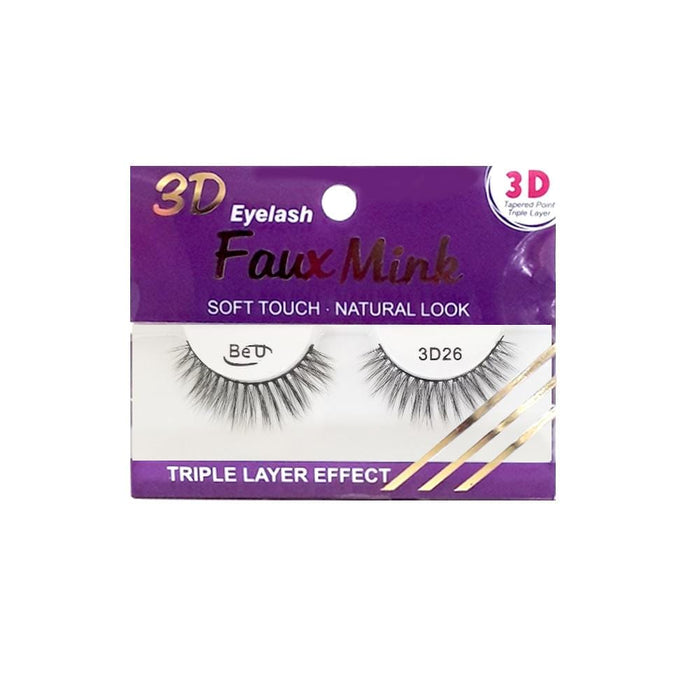 BE U | 3D Faux Mink Eyelashes 3D26 | Hair to Beauty.
