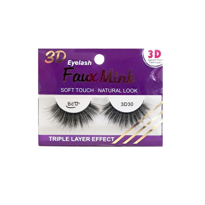 BE U | 3D Faux Mink Eyelashes 3D30 | Hair to Beauty.