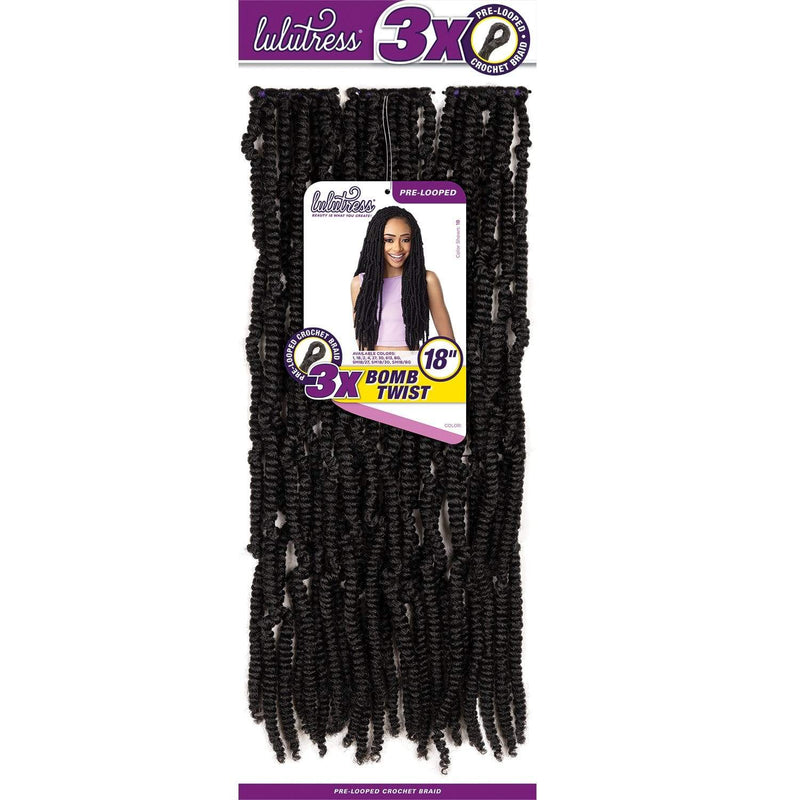 3X BOMB TWIST 18″ | Lulutress Synthetic Crochet Braid | Hair to Beauty.