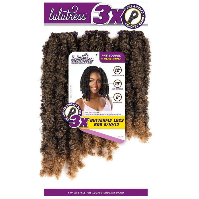 3X BUTTERFLY LOCS BOB 8″10″12″ | Lulutress Synthetic Crochet Braid | Hair to Beauty.