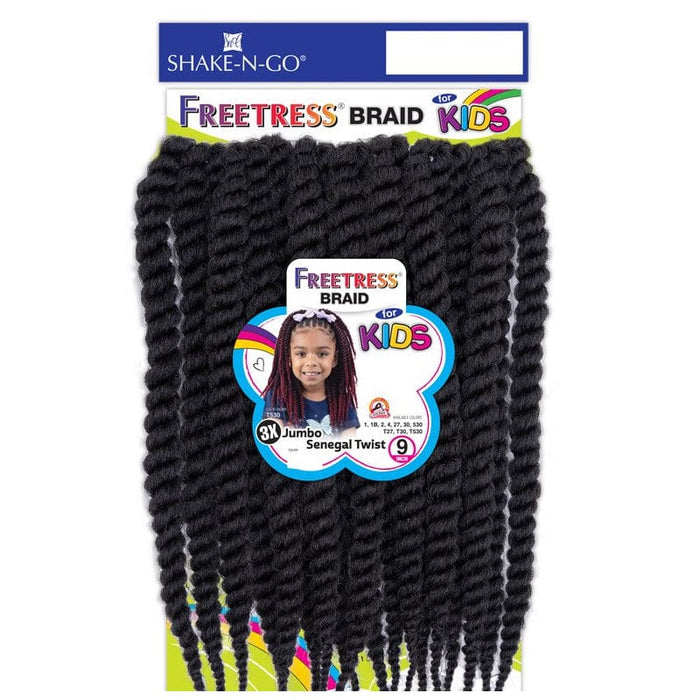 FreeTress Crochet Braids 3X Kids Senegal Twist with Curls 8 (3-PACK, T27)