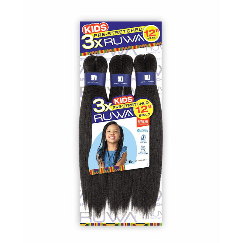 3X RUWA PRE-STRETCHED KIDS BRAID 12″ | Sensationnel Ruwa Synthetic Braid | Hair to Beauty.