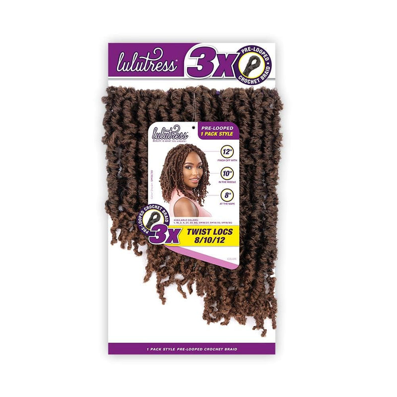 3X TWIST LOCS 8,10,12″ | Sensationnel Lulutress Synthetic Braid | Hair to Beauty.