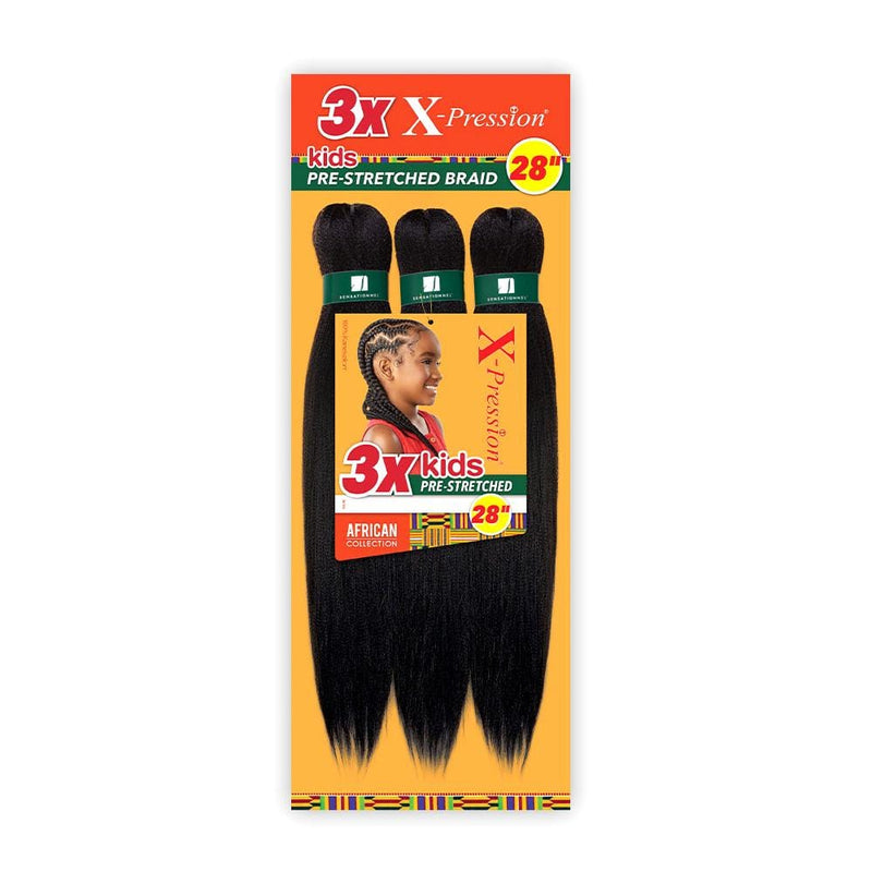 3X KIDS PRE-STRETCHED 28" | Sensationnel X-Pression Kanekalon Braid | Hair to Beauty.