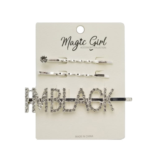 I'M BLACK 1 | Rhinestone Hair Pin 3PCS | Hair to Beauty.