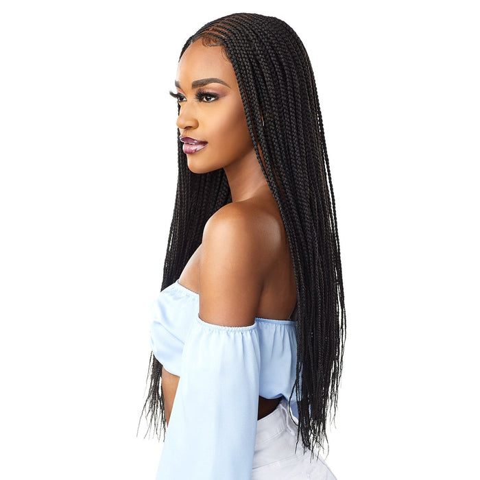 CENTER PART FEED IN 28″ | Sensationnel Cloud9 Synthetic Swiss Hand-Braided HD Lace Wig | Hair to Beauty.