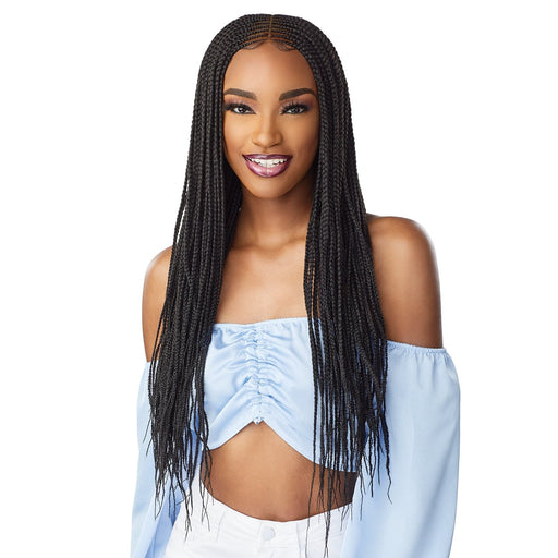 CENTER PART FEED IN 28″ | Sensationnel Cloud9 Synthetic Swiss Hand-Braided HD Lace Wig | Hair to Beauty.