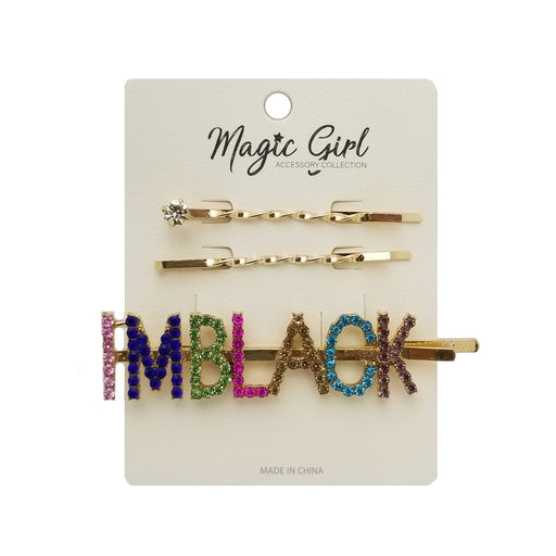 I'M BLACK 2 | Colorful Rhinestone Hair Pin 3PCS | Hair to Beauty.